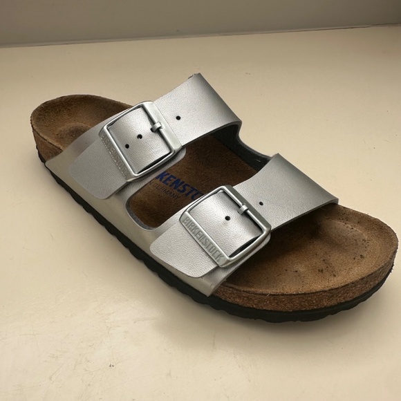 Silver Birkenstock Arizona Sandals - Size 7 - Picture 5 of 11